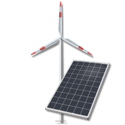 PALA EOLICA E PANNELLO SOLARE